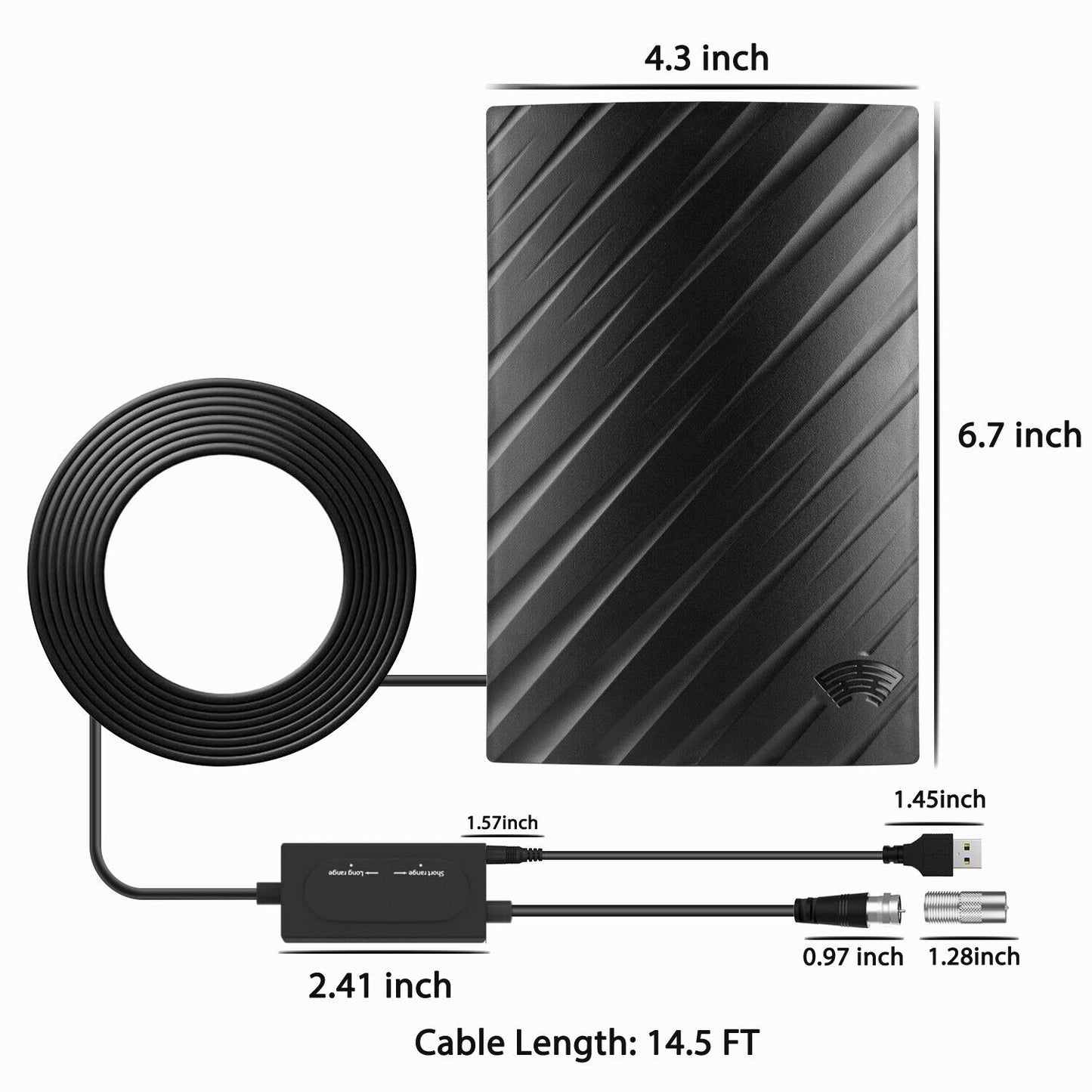 Rekke Innendørs HDTV 4K Digital Antenne 600 Miles