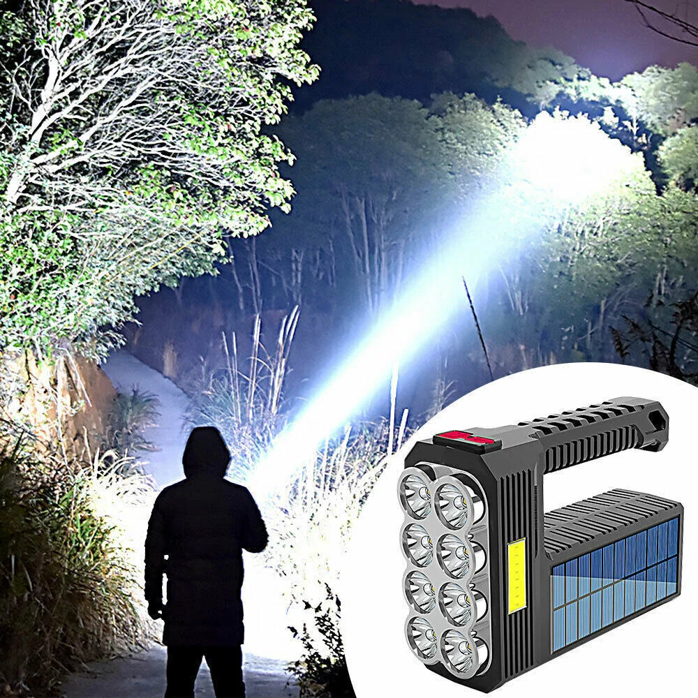 Norvo | Solenergi LED lommelykt – Vanntett, kraftig håndholdt søkelys med litiumbatteri