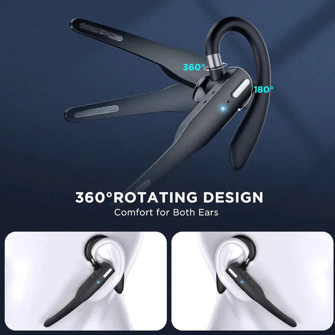 Norvo | RoadMic Pro – Trådløst Bluetooth 5.1 headset med dualmikrofon og støyreduksjon for samtaler og arbeid