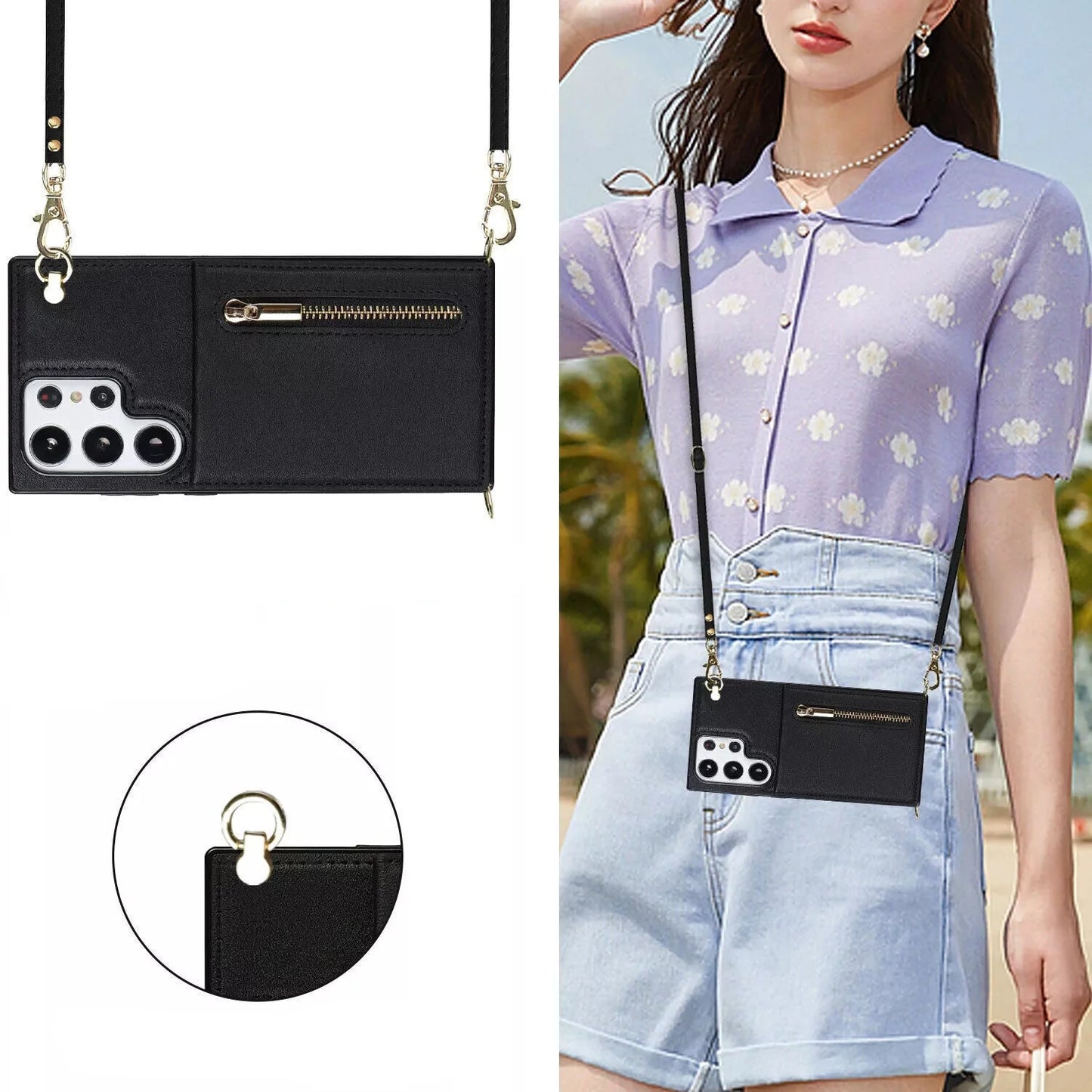 Norvo | 3i1 Telefonveske med kort- og myntlomme crossbody veske
