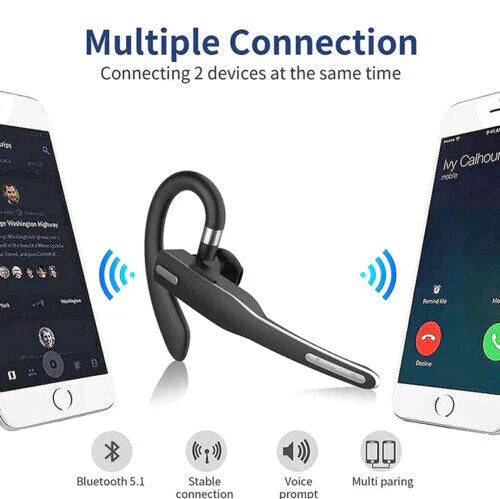 Norvo | RoadMic Pro – Trådløst Bluetooth 5.1 headset med dualmikrofon og støyreduksjon for samtaler og arbeid