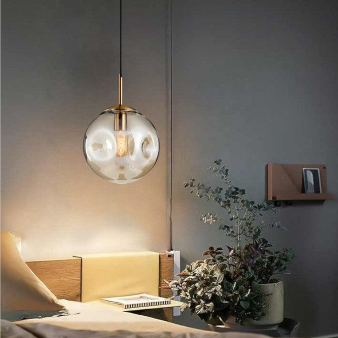 Norvo | Glass Spherical Pendant Light Fixture - Modern Hengende Lampe for Kjøkken, Spisestue og Stue