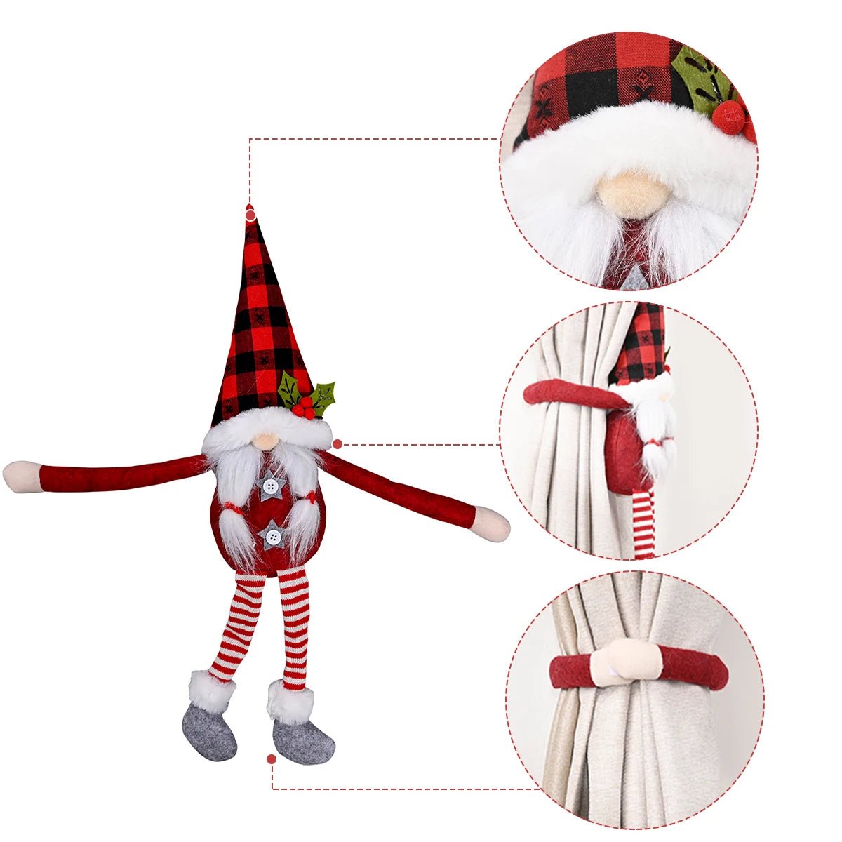 Norvo | Santa & Elk Juletapet Spenne – Festlig Høytidsdekor for et Glede Hjem