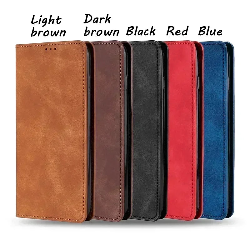 Luksuriøs Lær Lommebok Kortholder Stildeksel For Samsung Galaxy A22 A22s A23 A32 A24 A51 4G 5G A30 A30s A20 A20e A20s A21 A21s Flip Stativ Beskyttende Deksel