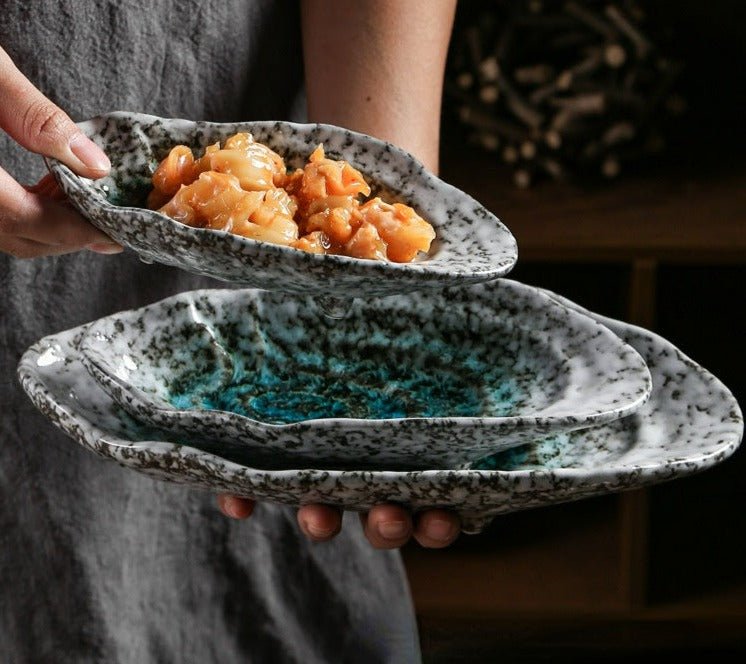 Norvo | Shellora – Elegant skallformet keramisk servise for stilfull dining