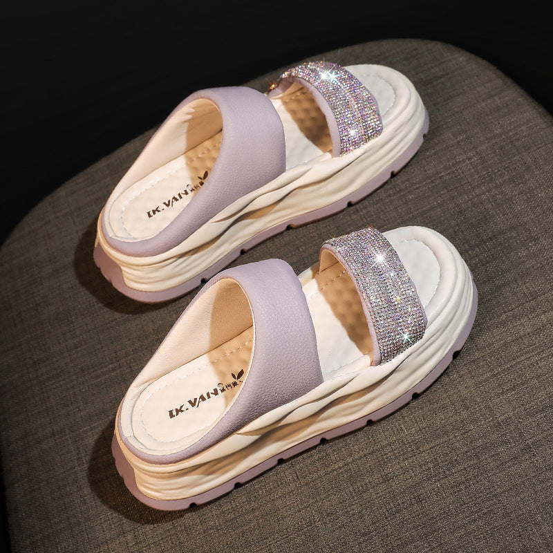 Norvo | Glitrende Rhinestone Hæl Sandaler