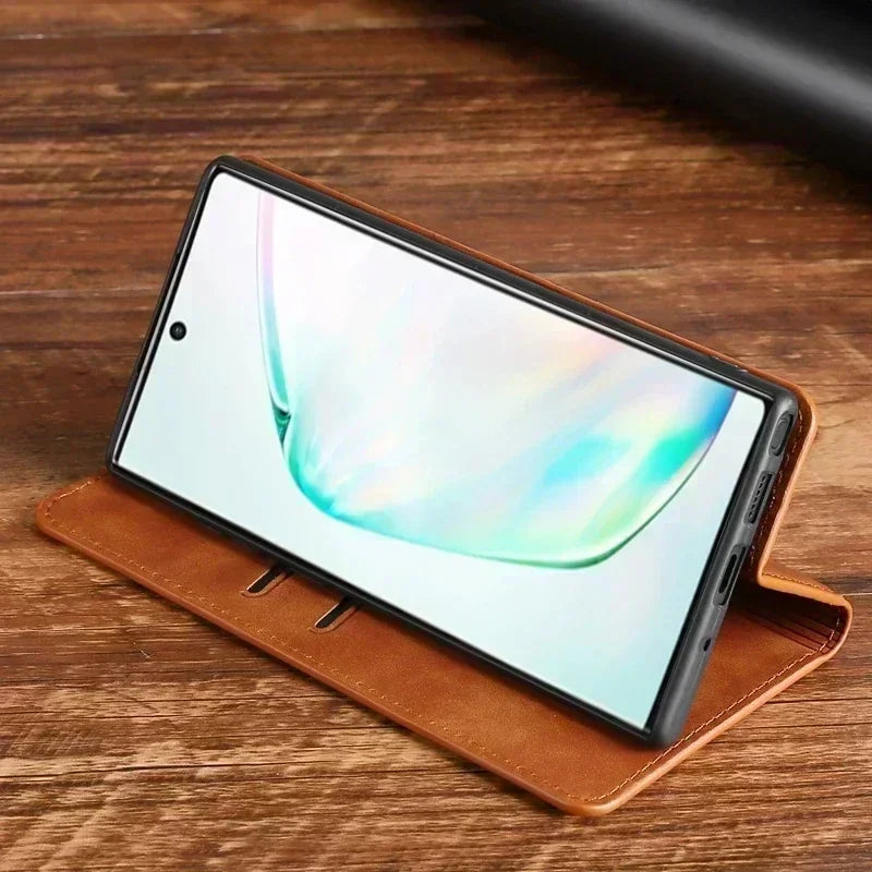 Luksuriøs Lær Lommebok Kortholder Stildeksel For Samsung Galaxy A22 A22s A23 A32 A24 A51 4G 5G A30 A30s A20 A20e A20s A21 A21s Flip Stativ Beskyttende Deksel