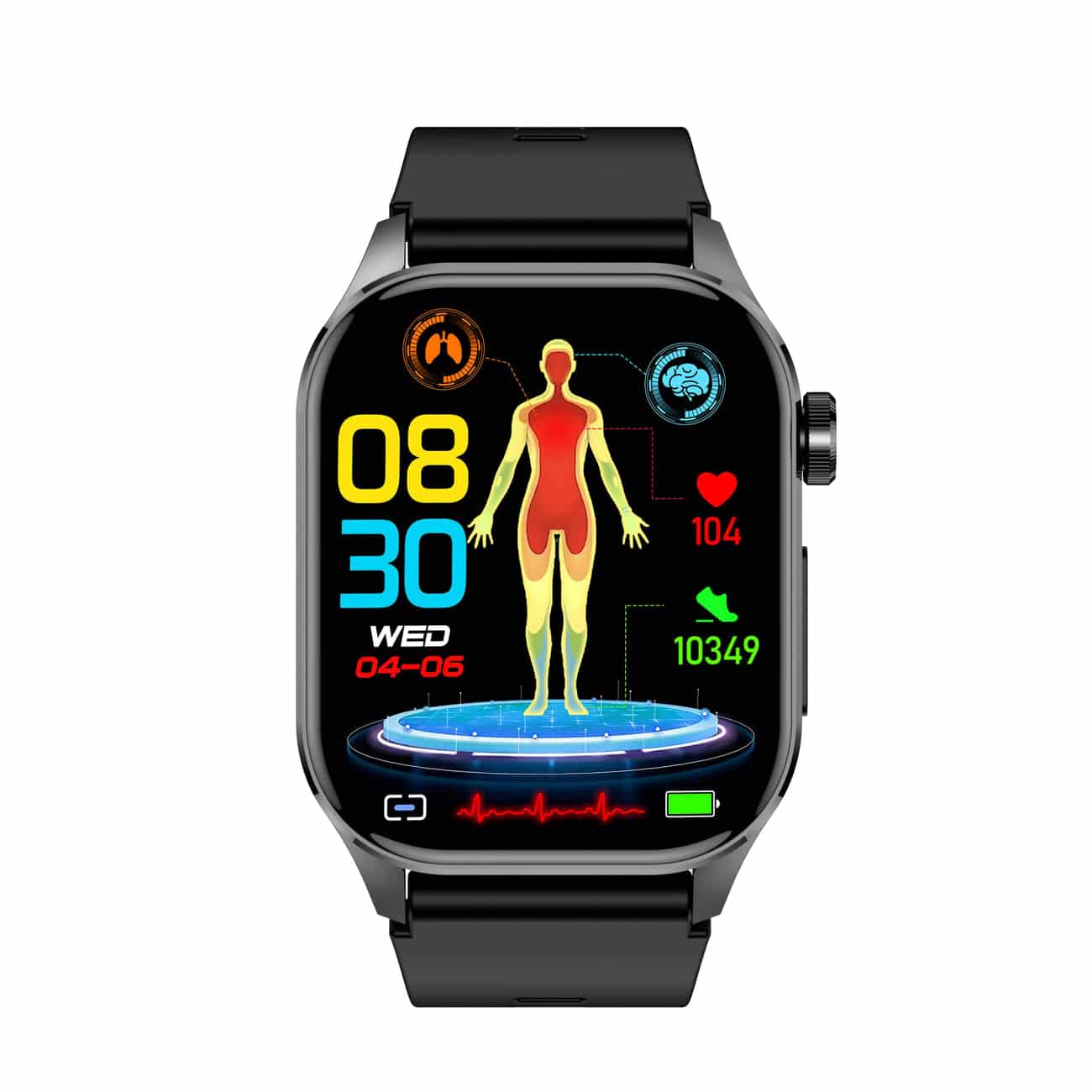 Norvo | Smartklokke med EKG, Blodsukker og Blodtrykksmåling - HealthSync