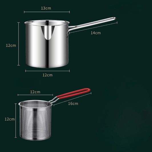 Norvo | Snack pot – Rustfritt stål frityrgryte for sprø snacks og olje-sparende matlaging