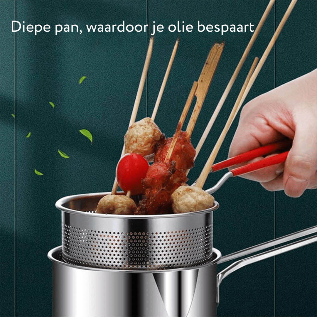 Norvo | Snack pot – Rustfritt stål frityrgryte for sprø snacks og olje-sparende matlaging