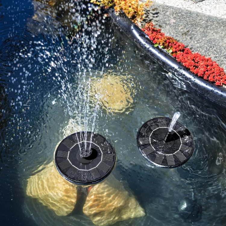 Norvo | Solenergidrevet vannfontene | Problemløs installasjon og flere sprøytemønstre for hagedammer og fuglebad