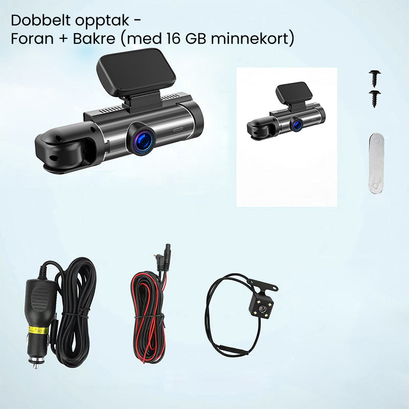 Norvo | 🚗📹Bilkamera med 170° vidvinkel og 1080p dobbeltobjektiv