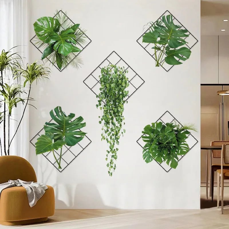 Norvo | 🌵3D-veggklistremerke med grønn plante
