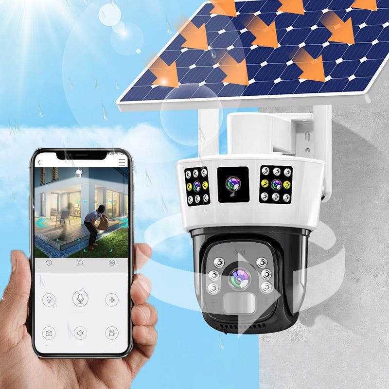 Norvo | 🎦360° smart solovervåkingskamera med tre skjermer✨