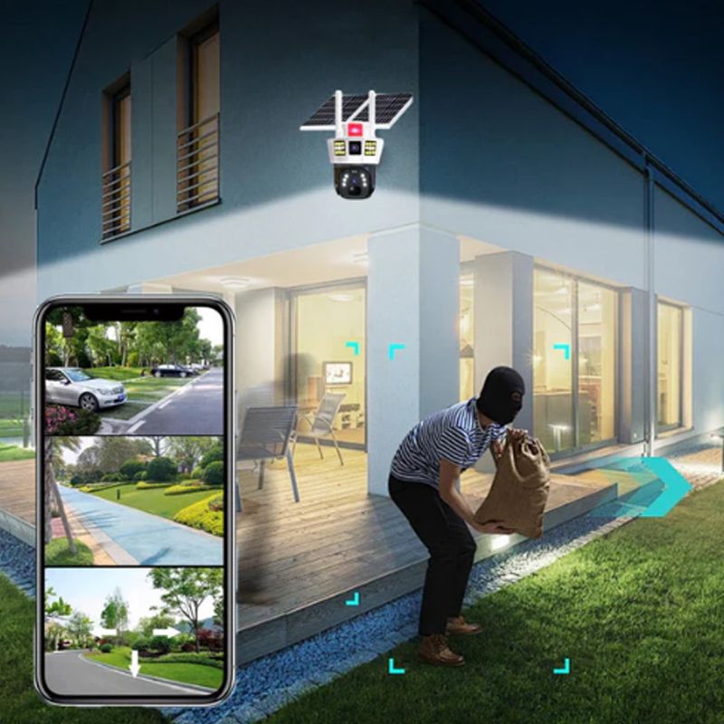 Norvo | 🎦360° smart solovervåkingskamera med tre skjermer✨