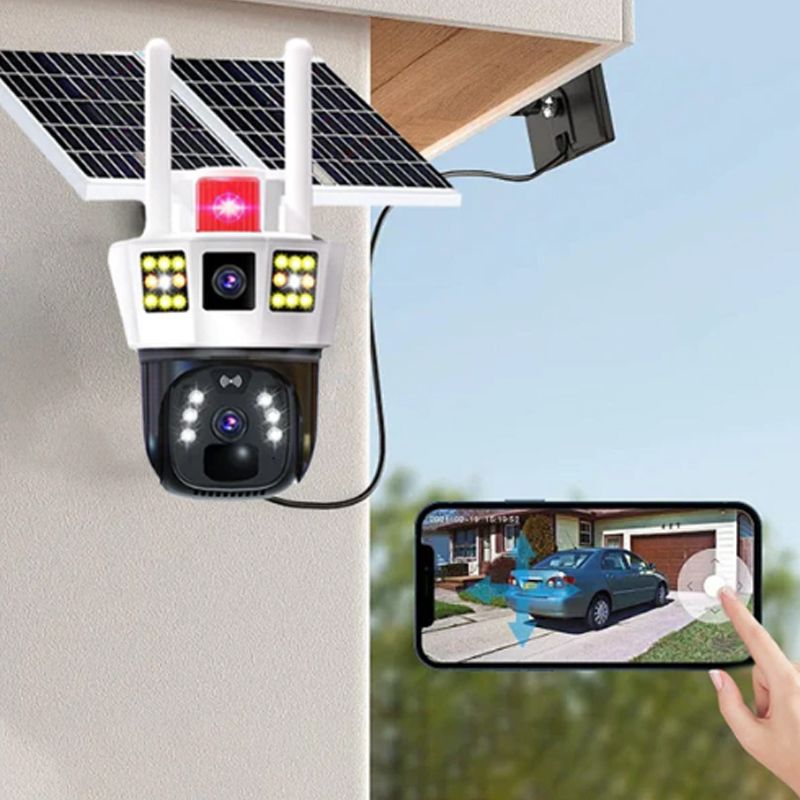 Norvo | 🎦360° smart solovervåkingskamera med tre skjermer✨