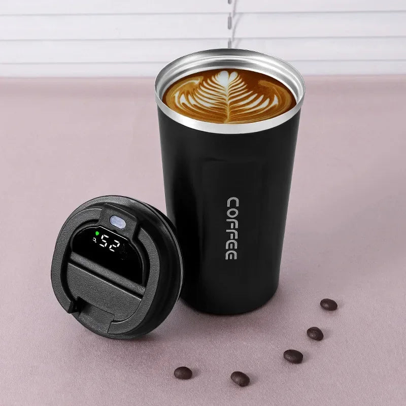 Norvo | Rustfritt Stål Termokopp med Smart Temperaturskjerm Display - TempMate