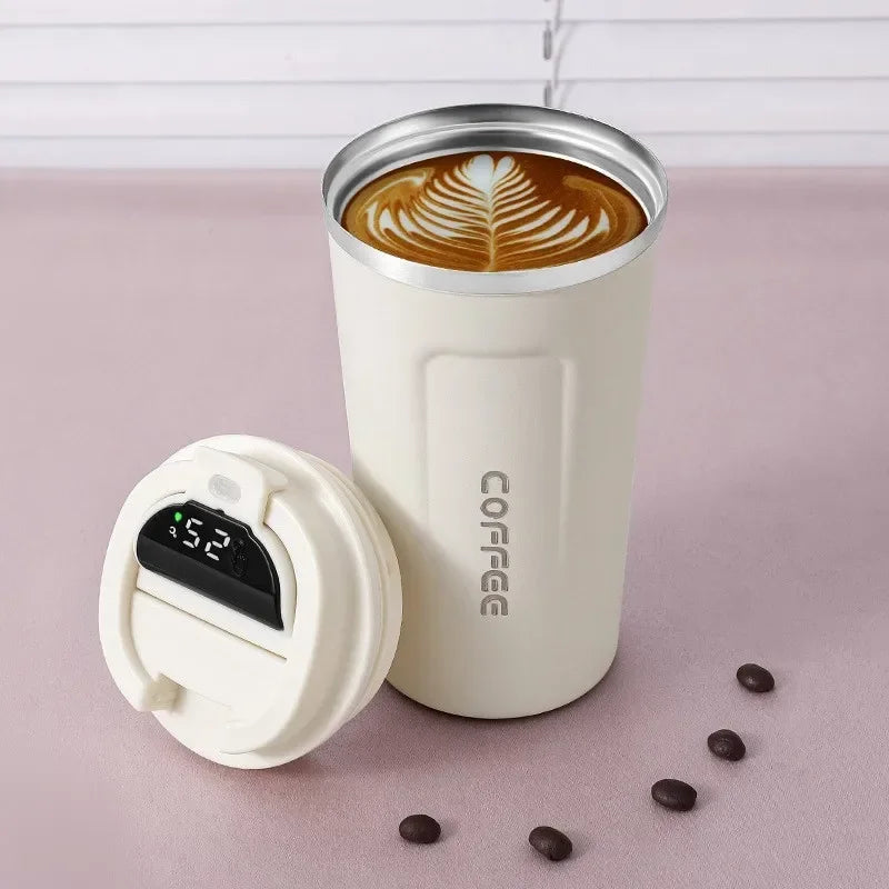 Norvo | Rustfritt Stål Termokopp med Smart Temperaturskjerm Display - TempMate