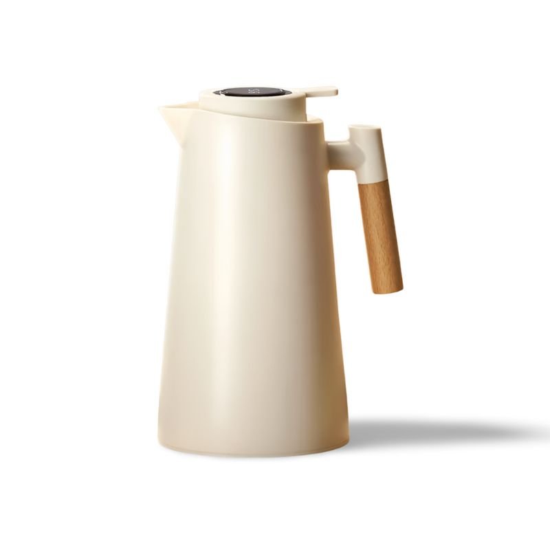 Norvo | ThermoWood – Smart Isolert Termoskanne med Digital Temperaturvisning & Trehåndtak