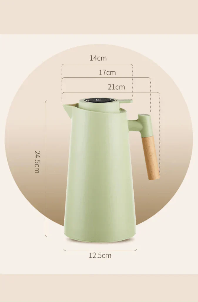 Norvo | ThermoWood – Smart Isolert Termoskanne med Digital Temperaturvisning & Trehåndtak