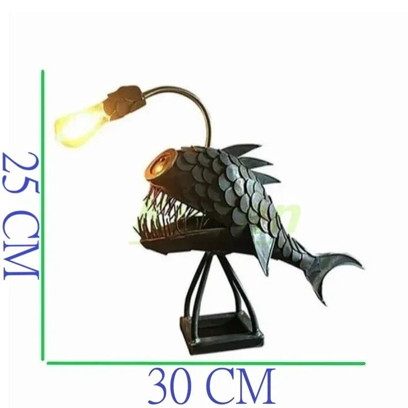Norvo | Steampunk Angler Fish Lampe – Kul & Uvanlig Gulvlampe for Hjemmet