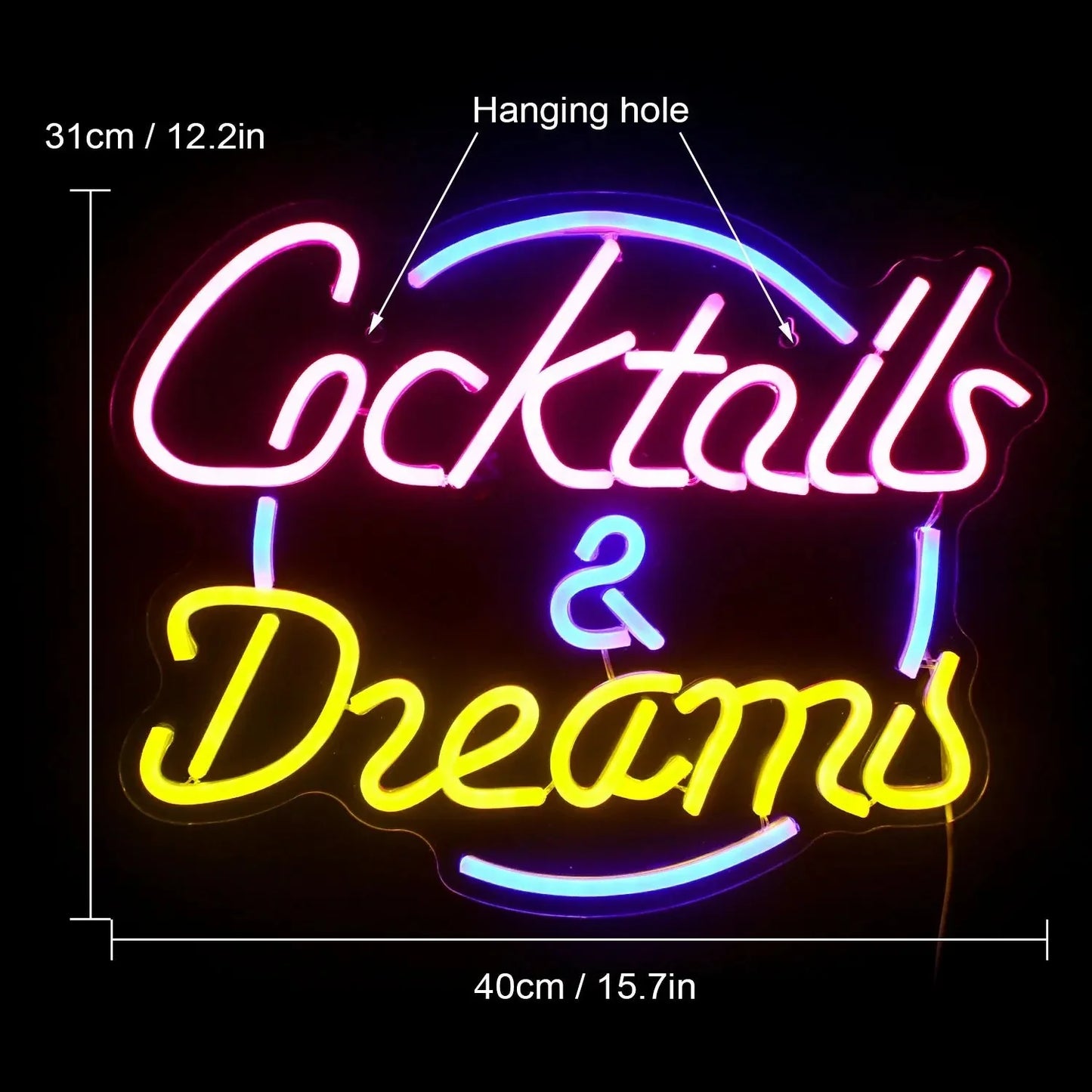 Norvo | Livlige Cocktails & Øl LED Neon Veggskilt