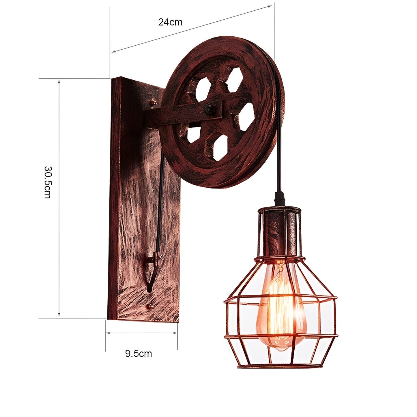 Norvo | Vintage Industrial LED Vegglampe - IronGlare