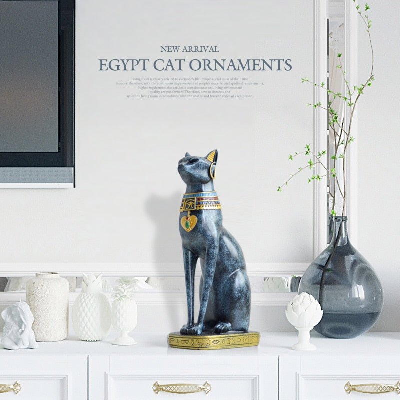 Norvo | Vintage stil luksuriøs egyptisk katteskulptur