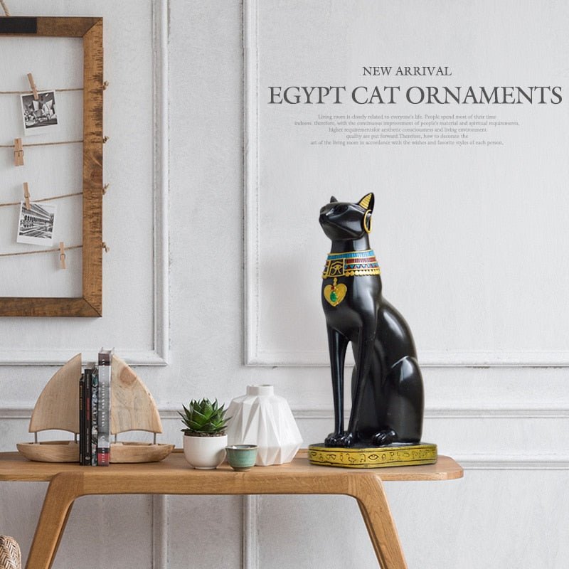 Norvo | Vintage stil luksuriøs egyptisk katteskulptur