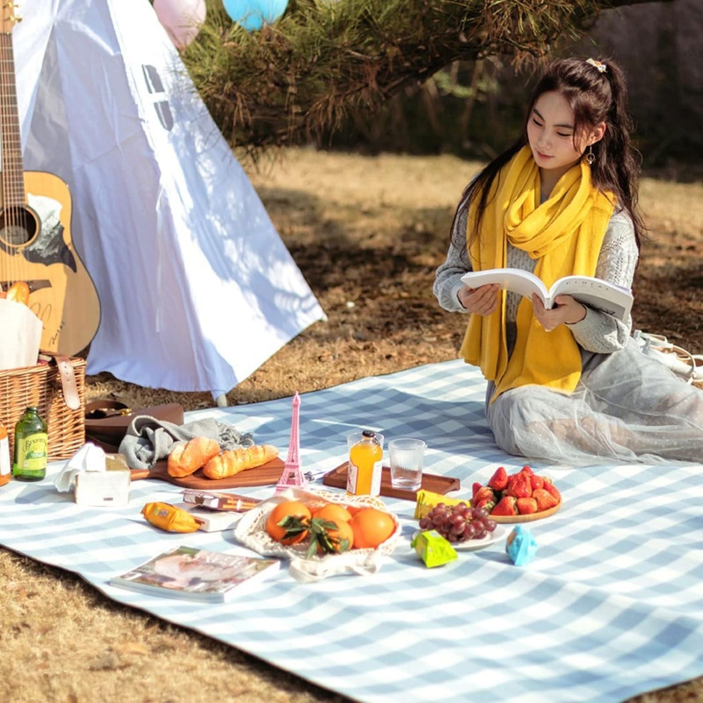 Norvo | Vanntett piknikteppe – Sammenleggbart utendørs matte for camping, strand og hage (150x200 cm)