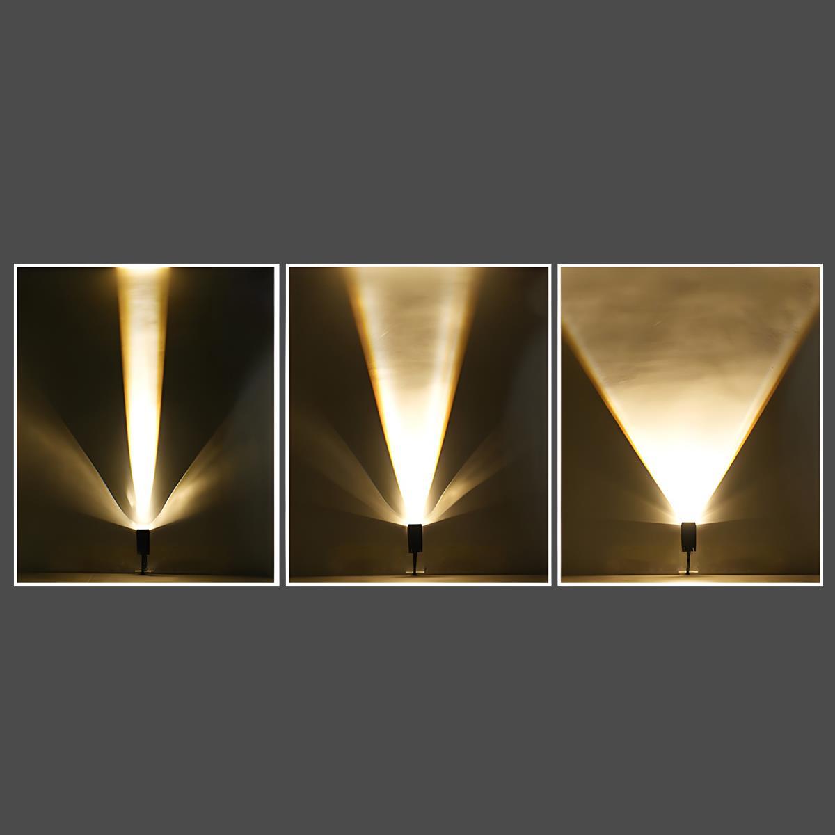 Norvo | Vanntett solenergi LED multi-zoom spotlight | Justerbar zoom. Miljøvennlig og ideell for hage- og utendørs landskapsbelysning