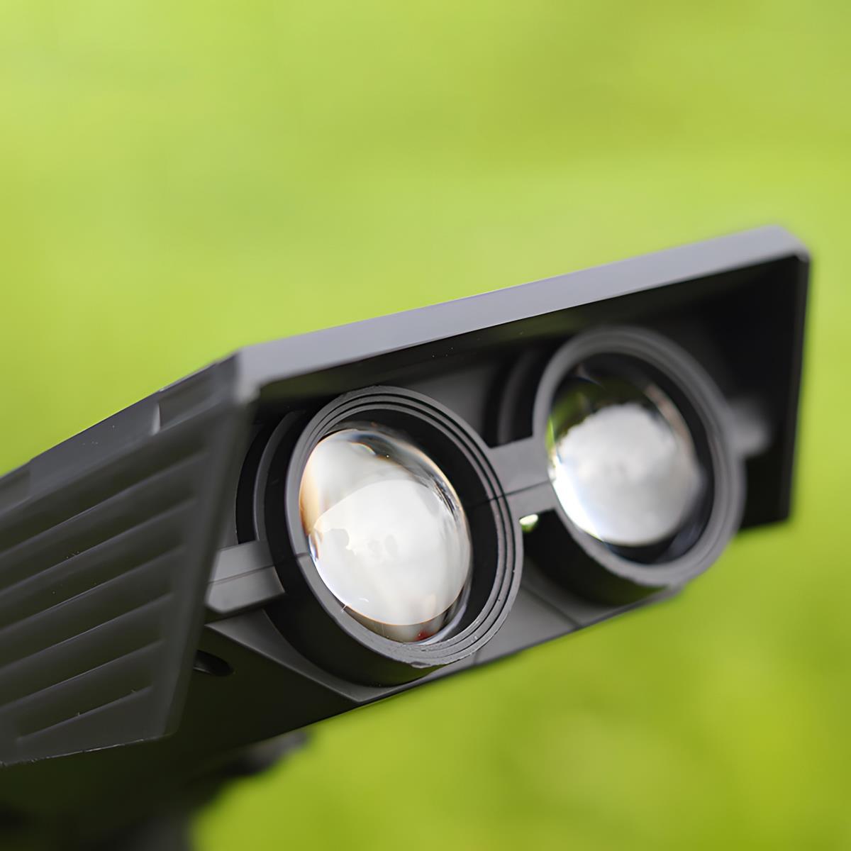 Norvo | Vanntett solenergi LED multi-zoom spotlight | Justerbar zoom. Miljøvennlig og ideell for hage- og utendørs landskapsbelysning