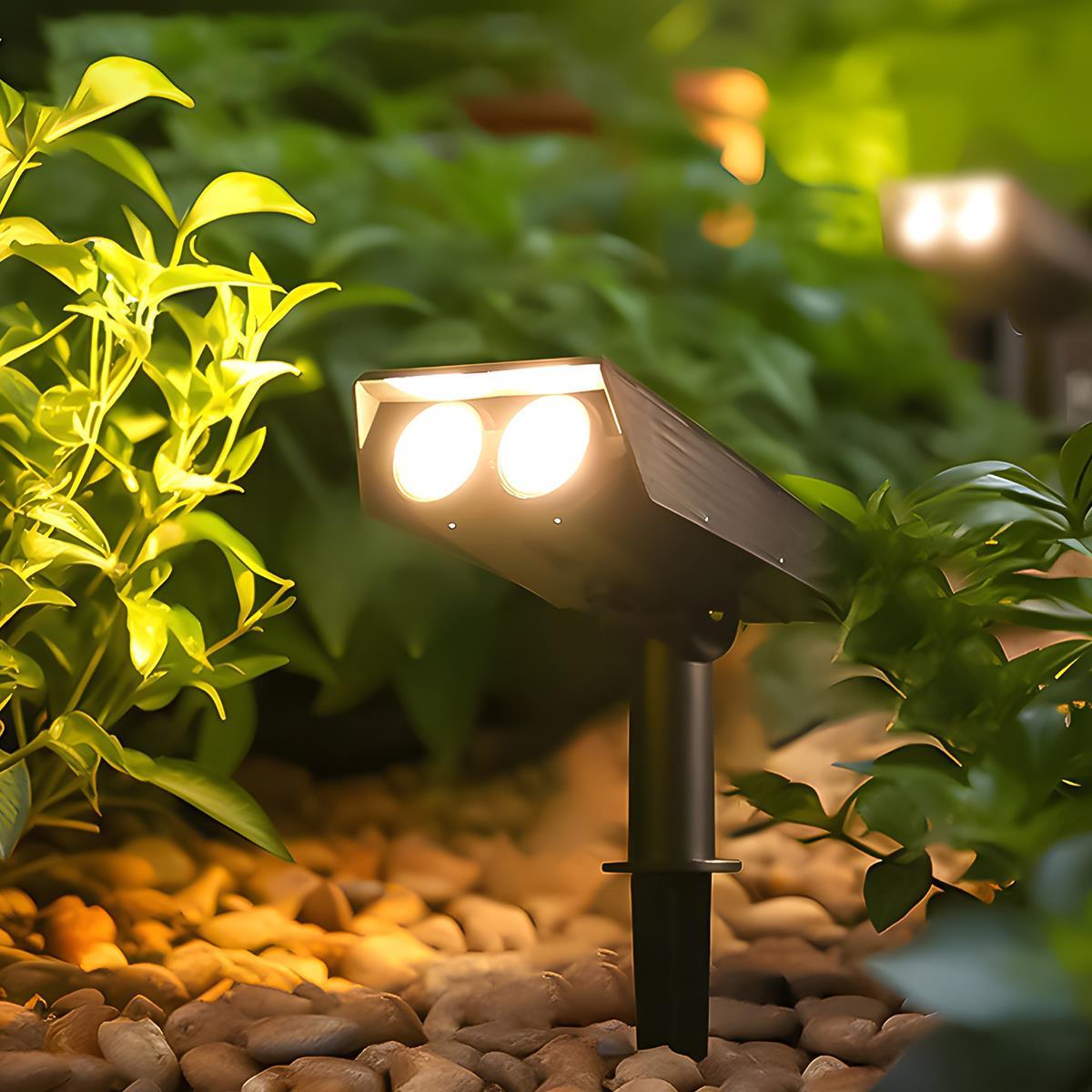 Norvo | Vanntett solenergi LED multi-zoom spotlight | Justerbar zoom. Miljøvennlig og ideell for hage- og utendørs landskapsbelysning