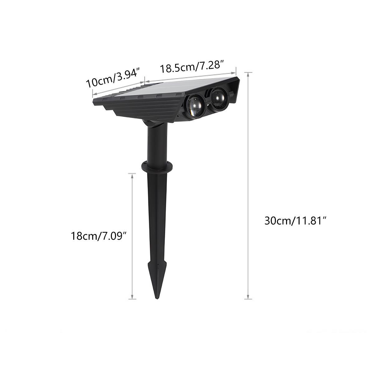 Norvo | Vanntett solenergi LED multi-zoom spotlight | Justerbar zoom. Miljøvennlig og ideell for hage- og utendørs landskapsbelysning