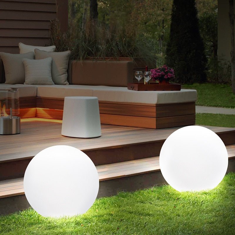 Norvo | Solvannstålig Globe Light | Fargeforandrende. Fjernstyrt & Ideell for Utendørs Hage- og Patioinnredning