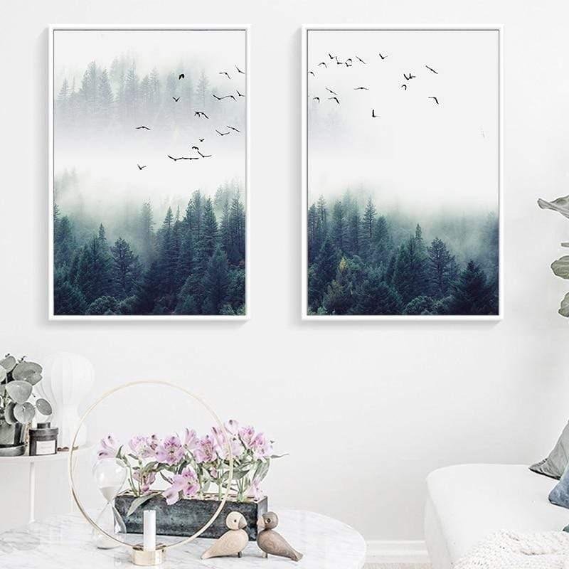 Norvo | 3-delt Nordic Forest Landscape Veggkunst