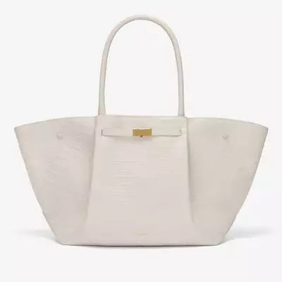 Norvo | Tassa Luksuriøs Overdimensjonert Skulderveske med Gullspenne – Elegant Minimalistisk Tote for Kvinner