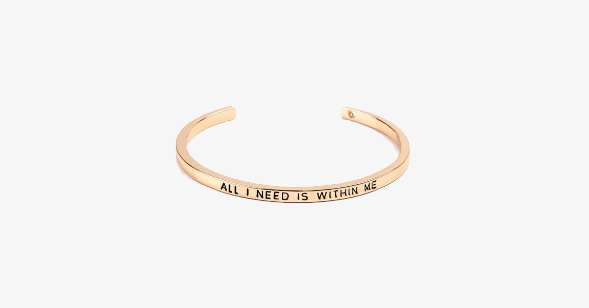 Norvo | Vakker Cuff Bangle Armbånd med motiverende sitat
