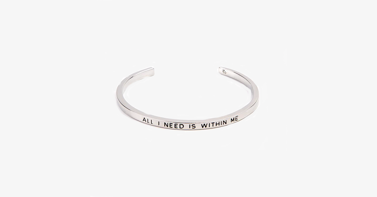 Norvo | Vakker Cuff Bangle Armbånd med motiverende sitat