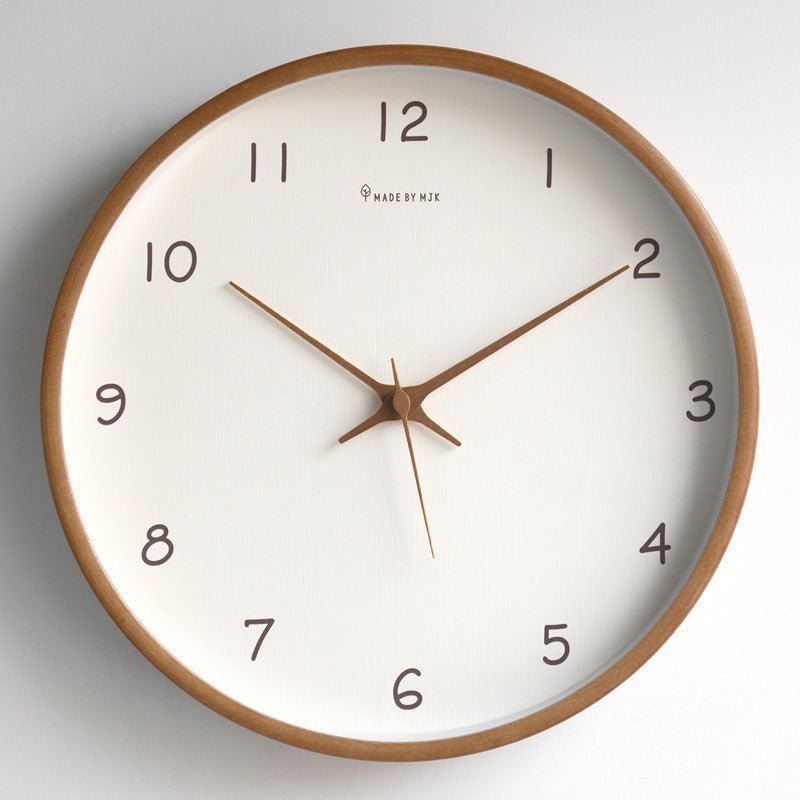 Norvo | WOODHAVEN – Solid Wood 10-Inch Silent Analogue Wall Clock