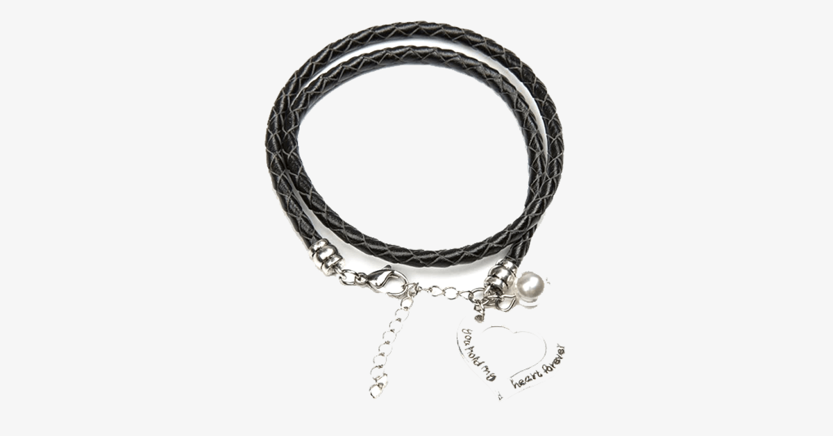 Norvo | Du holder hjertet mitt for alltid håndstemplet armbånd