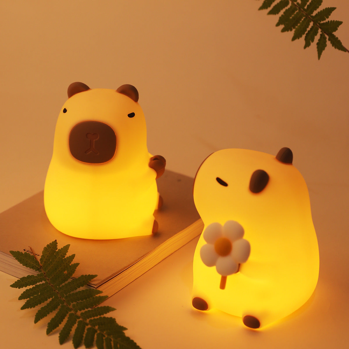 Garduru2024 Capybara Silikon Nattbordlampe | Myk og Barnevennlig | Perfekt Gave til Barn og Jenter