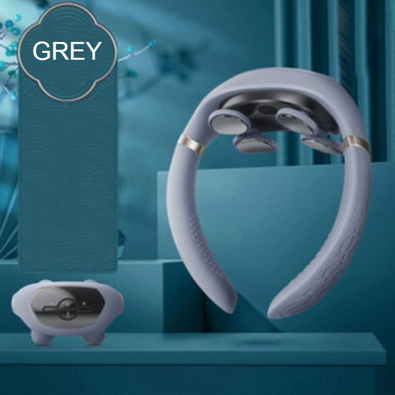 Norvo | Bærbar Nakke Massasjeapparat, med 6 Moduser, 16 Styrker, Rødt Lys Hjelpemassasje & Ergonomisk Design, for Studie, Arbeid & Reiser