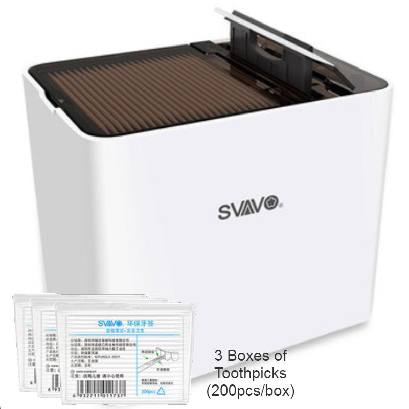 Norvo | Automatisk Smart Tandpirker-dispenser med UV-desinfeksjon, gjenbrukbare tandpirkere og infrarød sensor, for hjem, restaurant og kontor