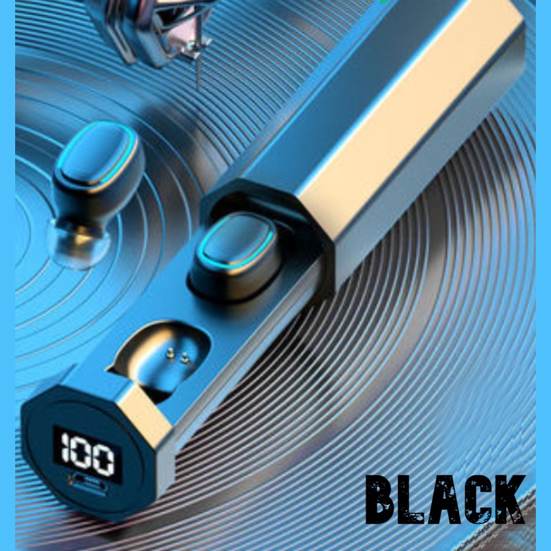 Norvo | Trådløse ørepropper med Bluetooth 5.0, IPX7 vanntett, berøringskontroll, uttrekkbar ladeetui og LED batteriindikator, for sport, hjem og kontor