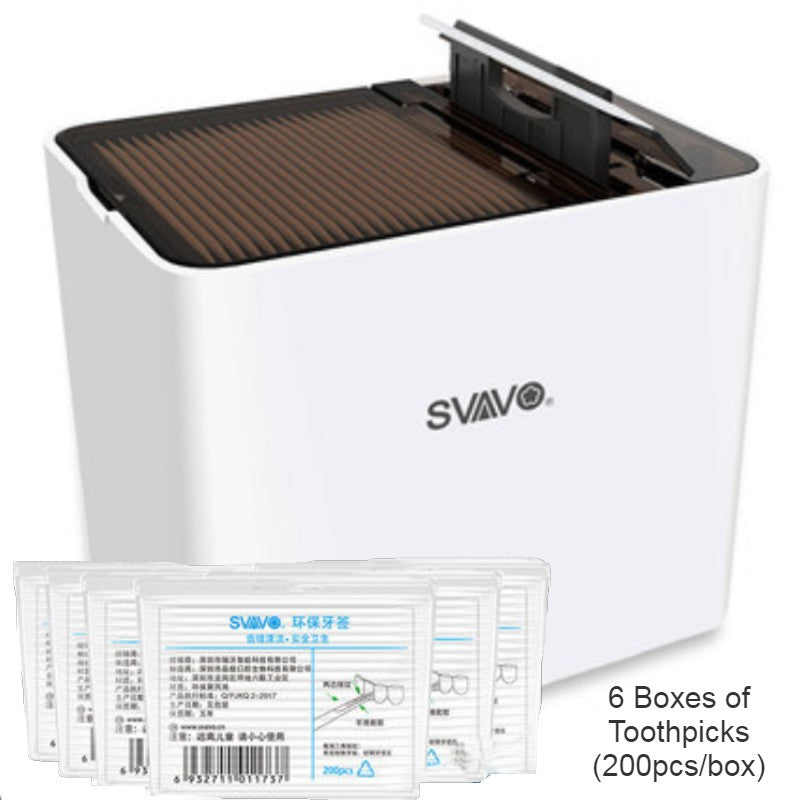 Norvo | Automatisk Smart Tandpirker-dispenser med UV-desinfeksjon, gjenbrukbare tandpirkere og infrarød sensor, for hjem, restaurant og kontor