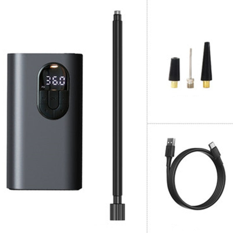 Norvo | Bærbar oppladbar bilhjul-pumpe, med smart digital dekktrykkdeteksjon og 2400mAh batteri, for bil, sykkel, motorsykkel