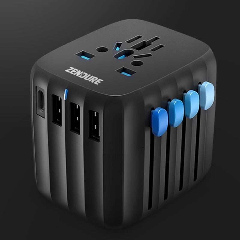 Norvo | Bærbar hurtiglader cube vegglader, med 4 USB-utganger & 30W PD-lading, for kontor, reise & mer