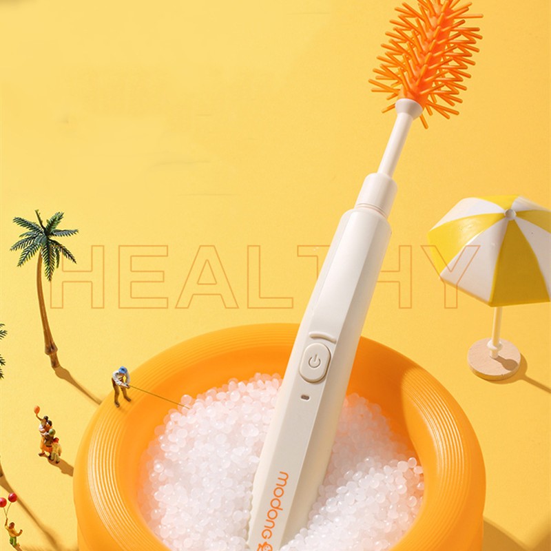 Norvo | 2-i-1 Oppladbar Sutteflaske-Børste, med To Utskiftbare Hoder, Ergonomisk Design & Kraftig Motor, for Flaske, Kopp & Mer