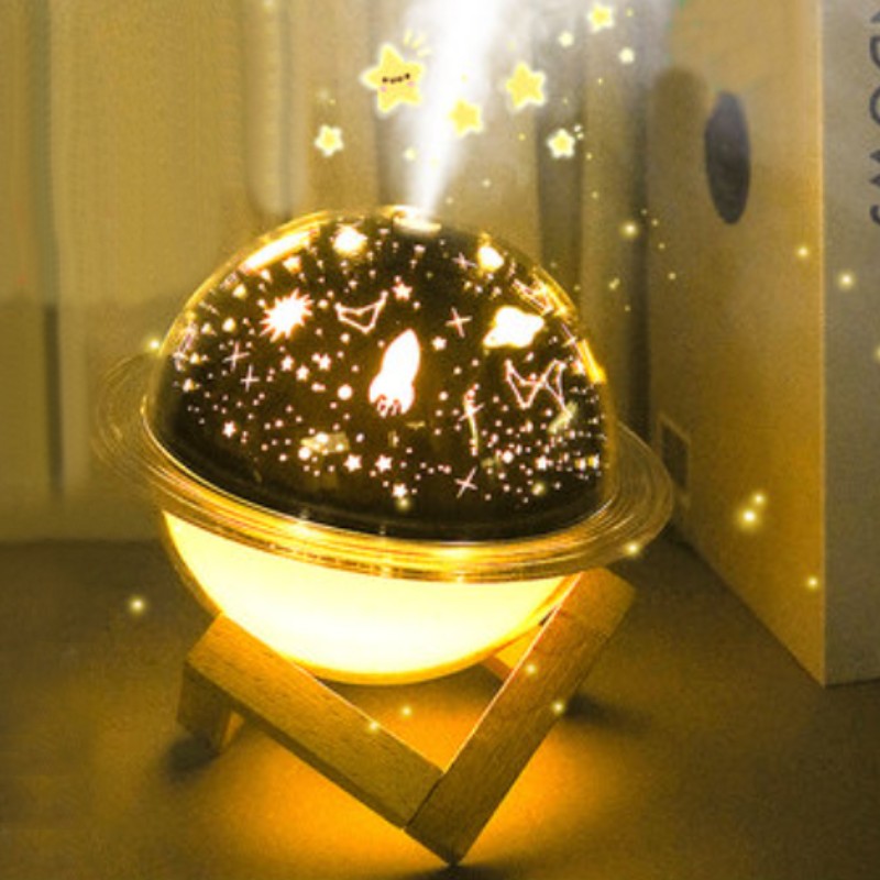 Norvo | 2-i-1 Prosjektorlampe & Luftfukter, med fargevekslende lys & 2 spraymoduser, for soverom, kontor & mer